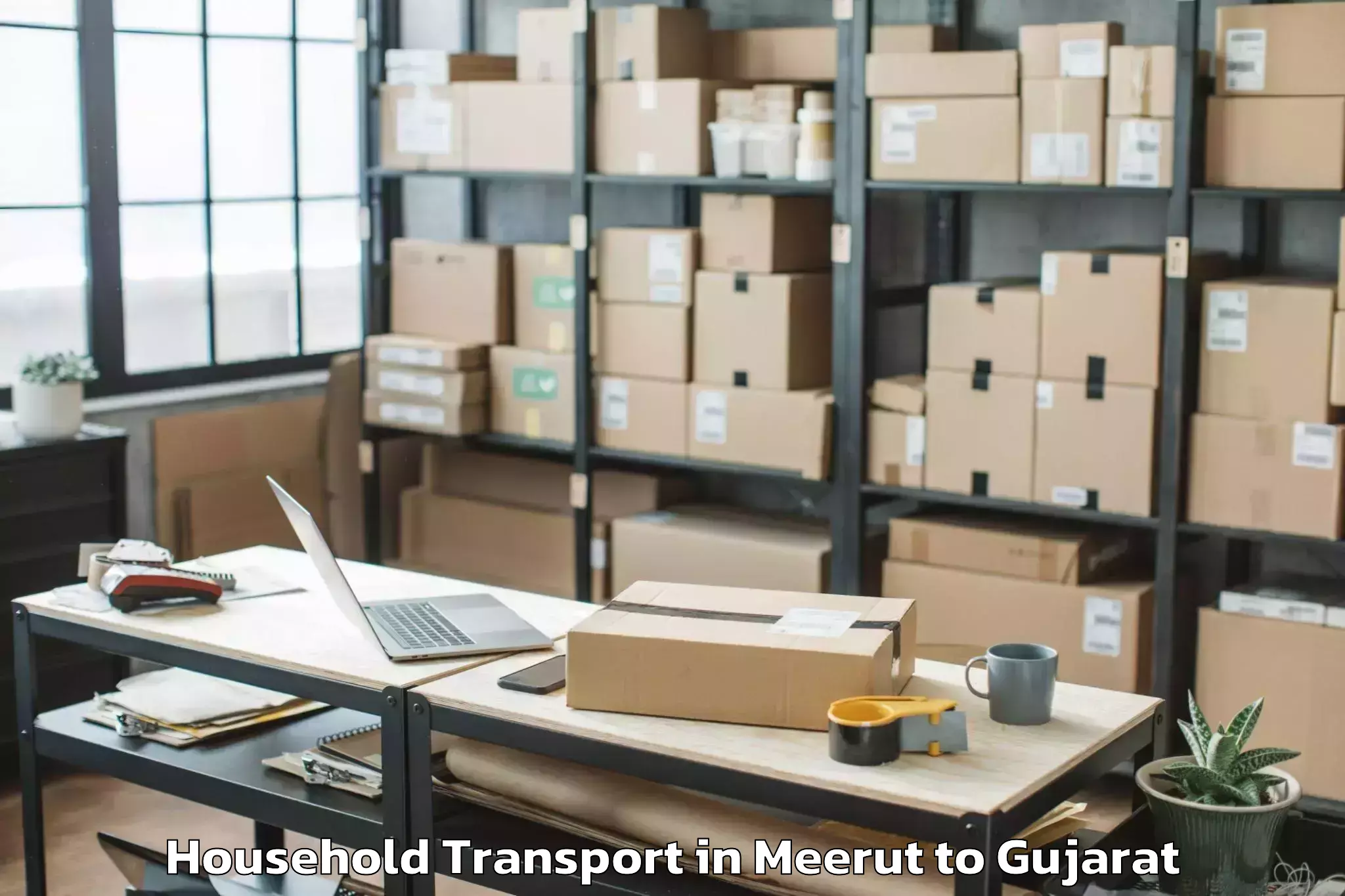 Efficient Meerut to Crystal Mall Rajkot Household Transport